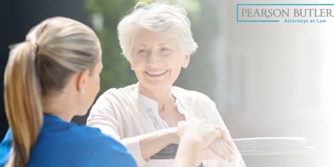 old woman with nurse