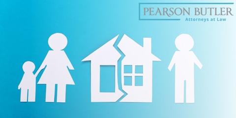 Animated graphic of a household being divided.