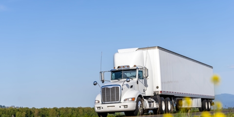 white semi on the highway