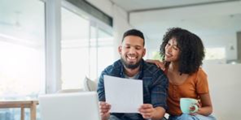 Couple reviewing documents