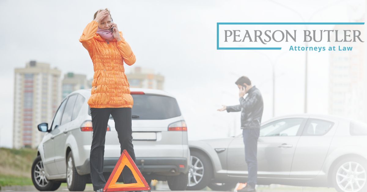 Person waiting in front of car accident